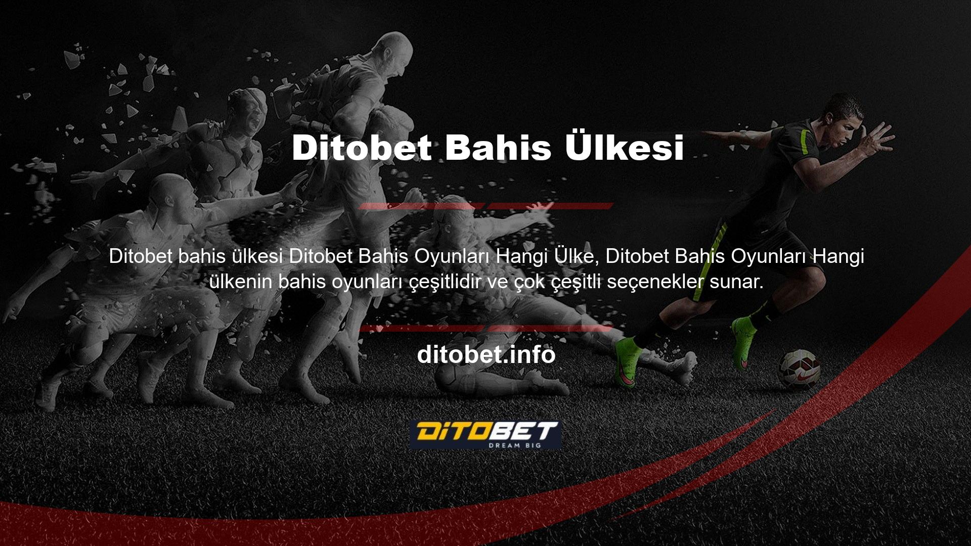 Nihai oyun platformu olan Ditobet sizi eğlendirmek ve asla sıkılmamak için çok çeşitli oyunlar sunuyor
